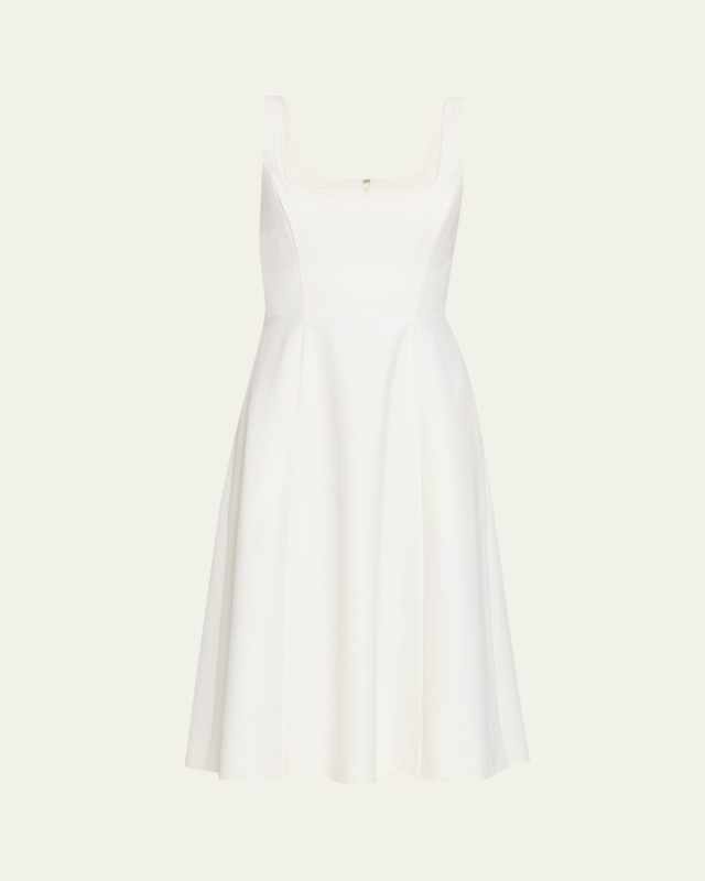 Adaline Seamed Wool Midi Dress
